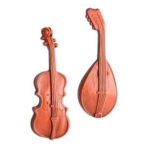 Mid Century Ceramic Musical Instrument Decorative Wall Hangings