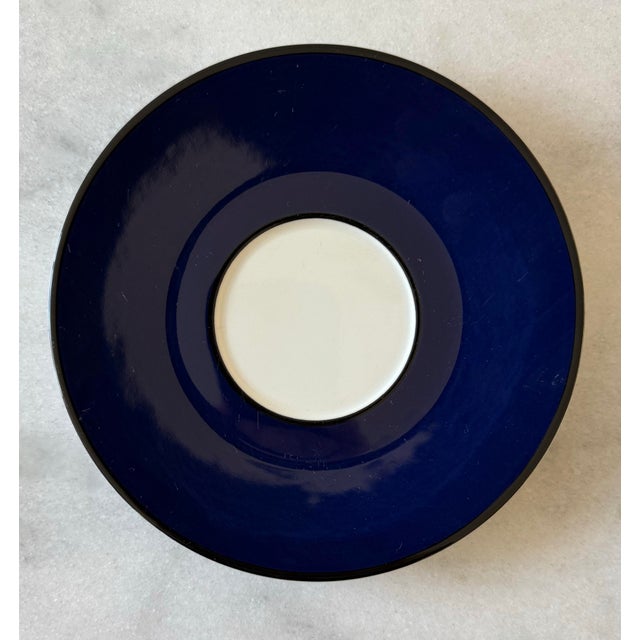 Traditional Set of 5 Pagnossin Normandy Blue Saucers For Sale - Image 3 of 8