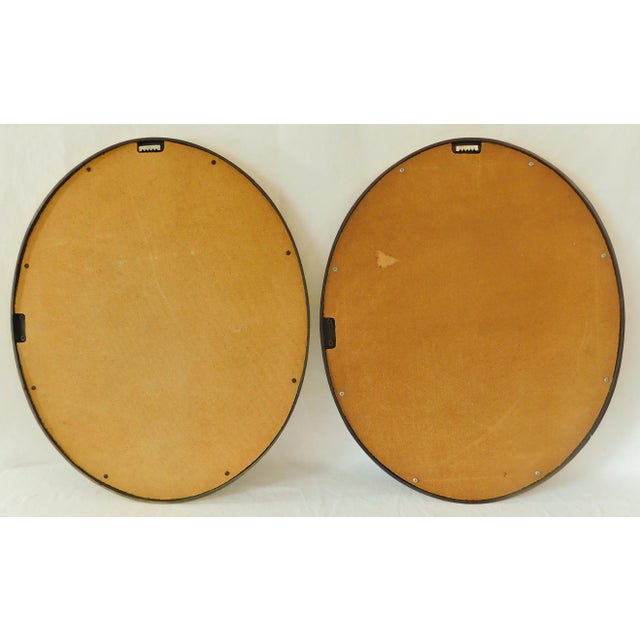 Large Pair Vintage 1970s Oval Gold Roses Syroco Floral Cabin Glass Hanging Pictures Framed Wall Decor For Sale - Image 9 of 10