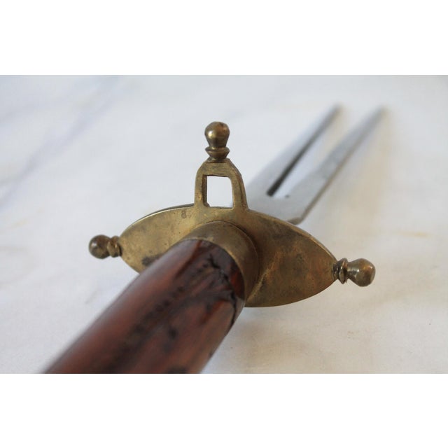 Mid-20th-Century Hand-Carved Wooden Knife and Fork Set For Sale - Image 10 of 13