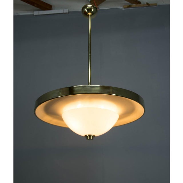 Bauhaus Brass Chandelier from Franta Anyz, 1930s For Sale - Image 9 of 18