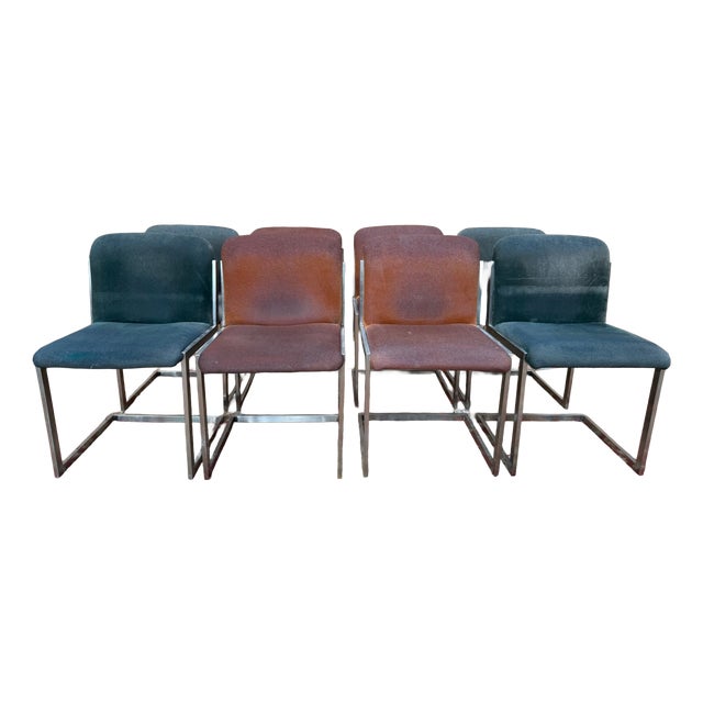 Chairs in Stainless Steel, 1970, Set of 8 For Sale