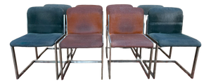 Chairs in Stainless Steel, 1970, Set of 8