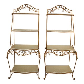 1950s Hollywood Regency Bakers Racks / Shelves For Sale