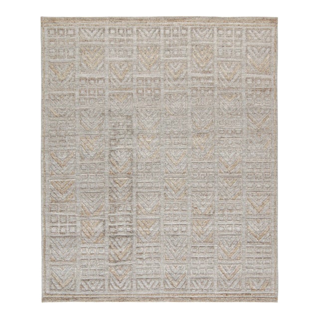 Rug & Kilim’s Scandinavian Rug Indoor/Outdoor Rug With Gray Geometric Pattern - 6'x9' For Sale