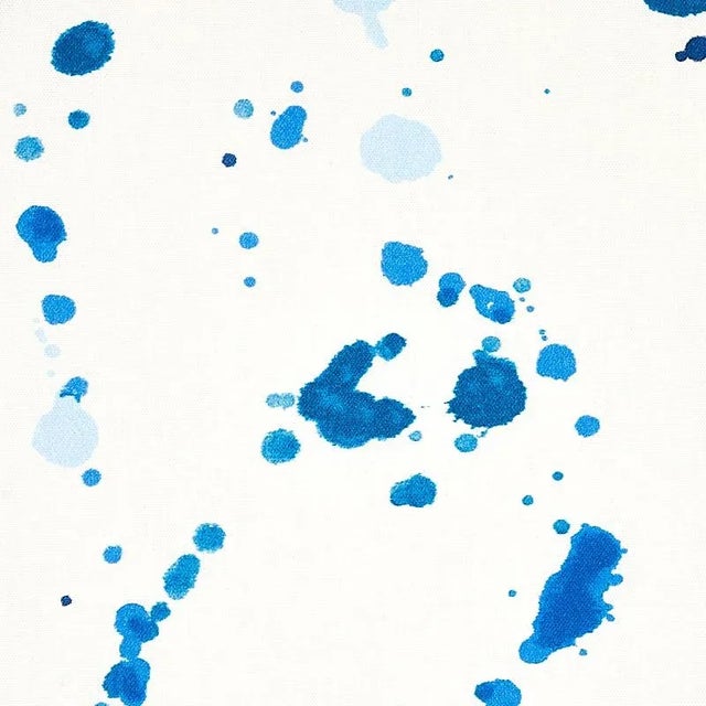 Abstract Sample- Schumacher X Porter Teleo Ink Splash Fabric in Blue For Sale - Image 3 of 3