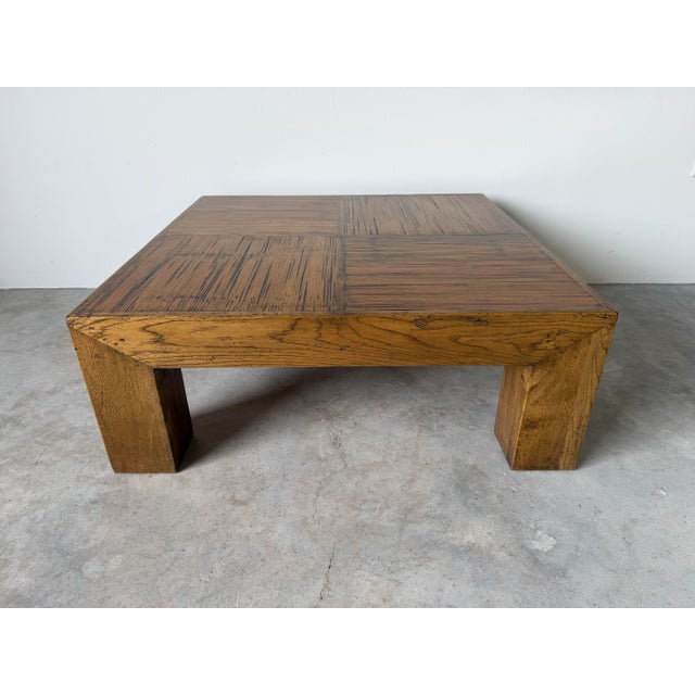 1980s 1980s Postmodern Parsons-Style Checkered Wood Coffee Table For Sale - Image 5 of 12
