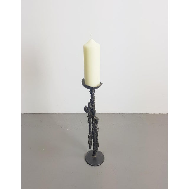 Brutalist Brutalist Floor Candleholder in Cast Iron, Germany, 1960s For Sale - Image 3 of 7