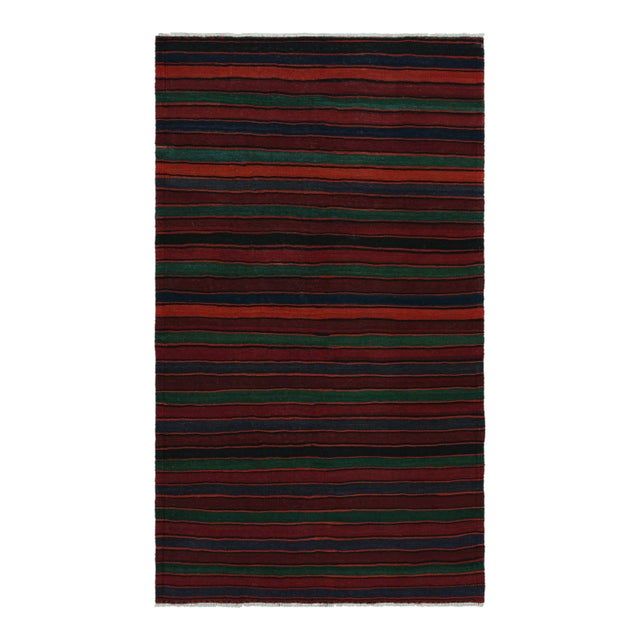 1950s Vintage Afghani Tribal Kilim Rug in Burgundy For Sale