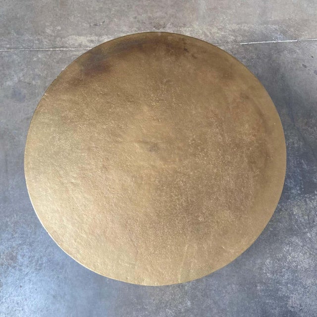 Brass Bistro Table or Entry Table in Aged Brass Finish For Sale - Image 8 of 10