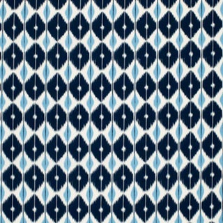 Schumacher Sarong Fabric in Indigo For Sale
