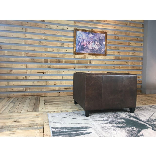 Lancaster Distressed Whisky Leather Chair For Sale - Image 4 of 8
