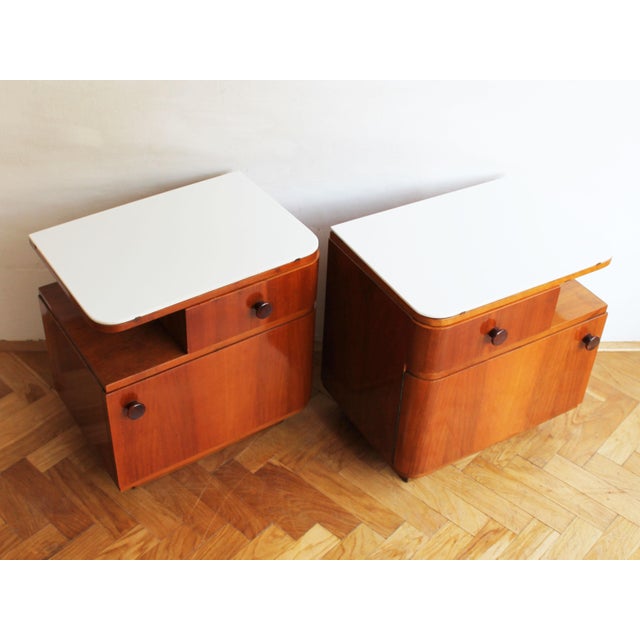 Mid-Century Modern Vintage Bedside Tables, 1950s, Set of 2 For Sale - Image 3 of 14