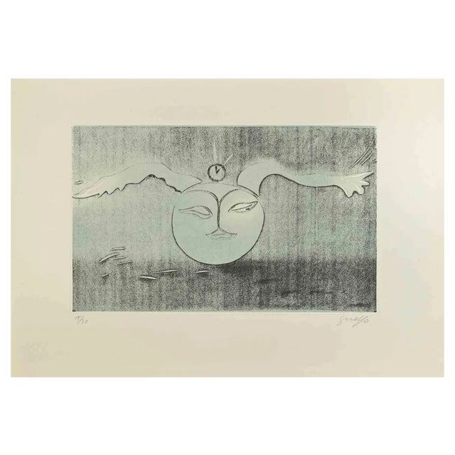 Guelfo Bianchini, Full Moon, Etching, 1978 For Sale