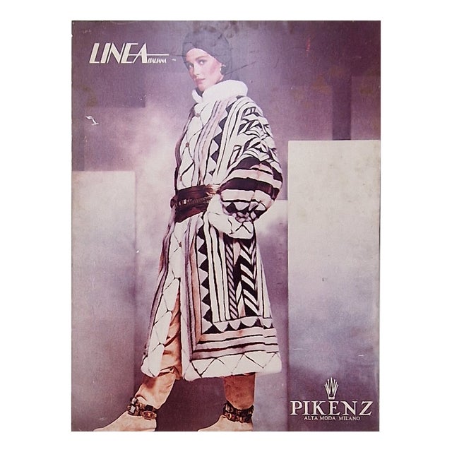 Italian Linea Italiana Fashion Exhibition Poster on Aluminum, 1984 For Sale