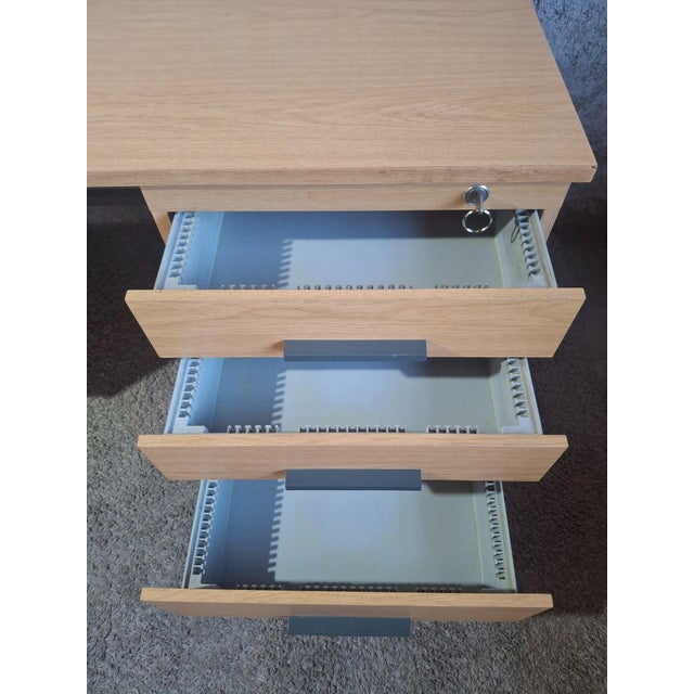 Vintage Ministers Desk with Double Drawers, 1960s For Sale - Image 6 of 12