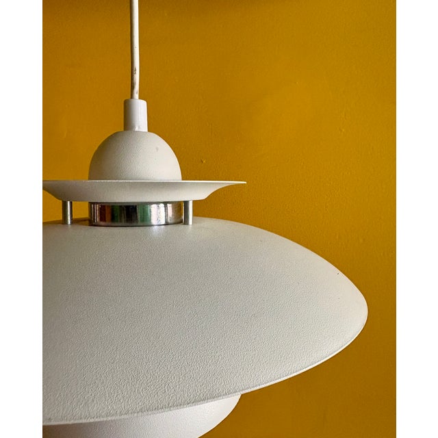 1970s Danish Modern White Pendent Lamp For Sale - Image 4 of 7