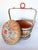 Vintage Folk Art Chinese Wedding Basket, Hand Painted For Sale - Image 4 of 12