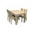 Oriental Light Wood Rough Grain Rectangular Dining Table 4 Chairs Set For Sale - Image 9 of 16