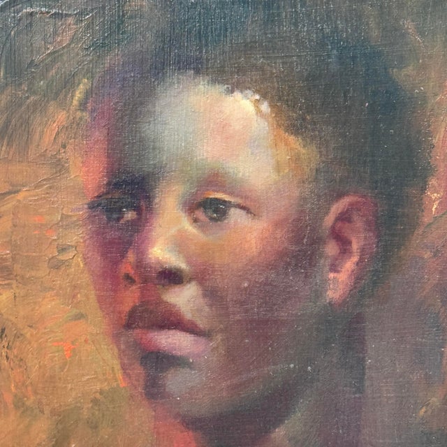 Ronald L. Marvin Jr. Original Portrait Oil Painting on Board, Signed 1977 For Sale - Image 4 of 12
