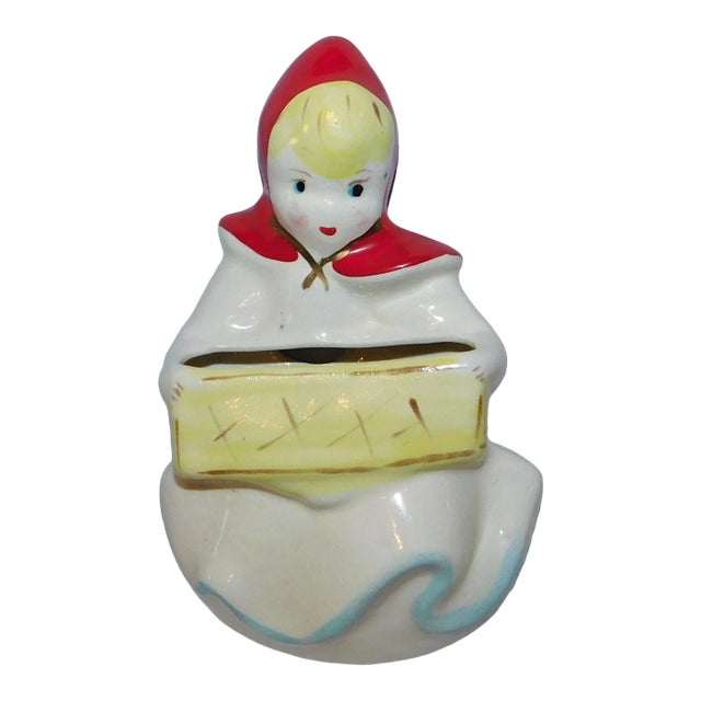 1940s McCoy Little Red Riding Hood Wall Pocket For Sale