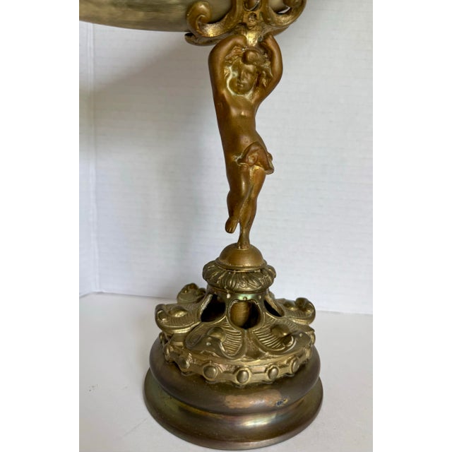 Pair of 19th C. Brass and Horn Cherub Trophy Beer Steins Mantel Cornucopias For Sale In Los Angeles - Image 6 of 12