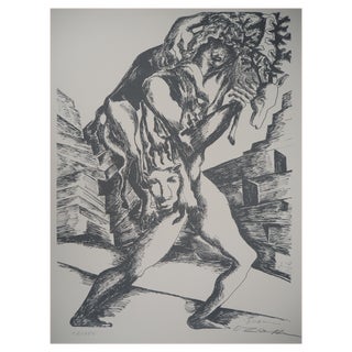Ossip Zadkine, Mythology: Hercules and the Deer of Cérynie, Original Lithograph For Sale