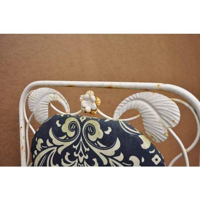 Mid 20th Century Vintage Art Nouveau Style Floral Wrought Iron Garden Dining Chairs - Set of 4 For Sale - Image 4 of 12