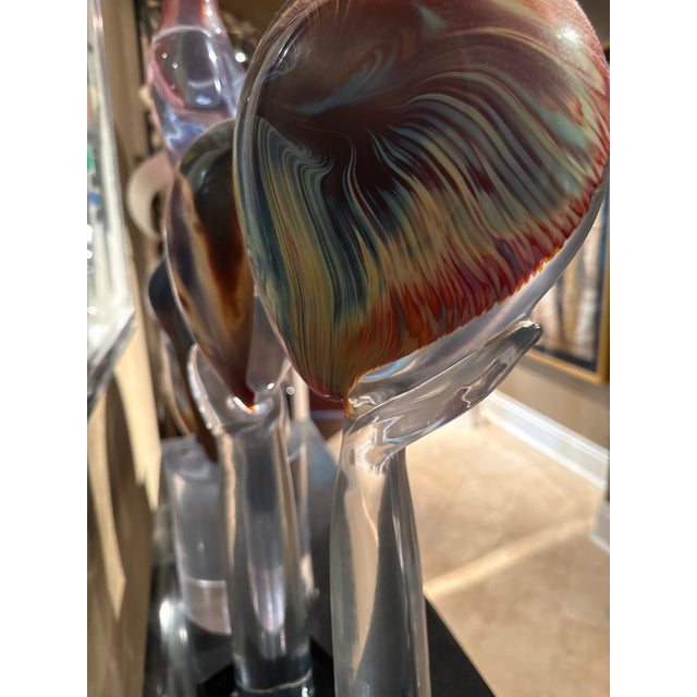 1990s Vintage Dino Rosin "Amanti" Chalcedony Glass Sculpture of Two Faces For Sale - Image 5 of 5