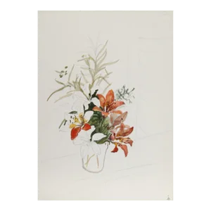 1950s "Lilies 44" Watercolor Painting by Eve Nethercott