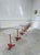 Red Vintage Bistro Tables, 1930s, Set of 8 For Sale - Image 8 of 8