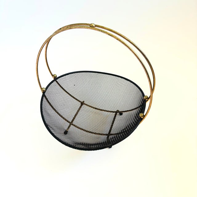 MCM Brass and Mesh Circular Fruit Basket For Sale In San Francisco - Image 6 of 12