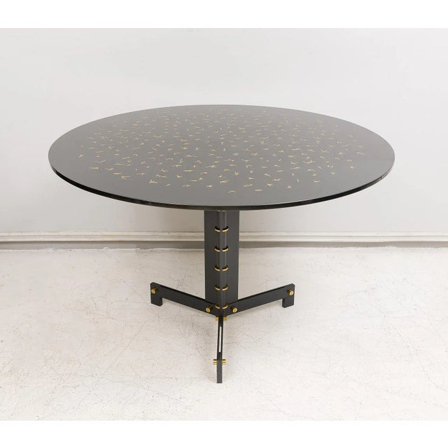 Bespoke Ebonized Circular Table For Sale In New York - Image 6 of 12