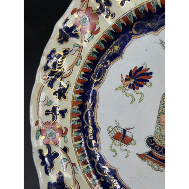 Antique White Antique Mason's Ironstone Large Dinner Plate Chinese Antiquities Pattern, Circa 1840 For Sale - Image 8 of 18