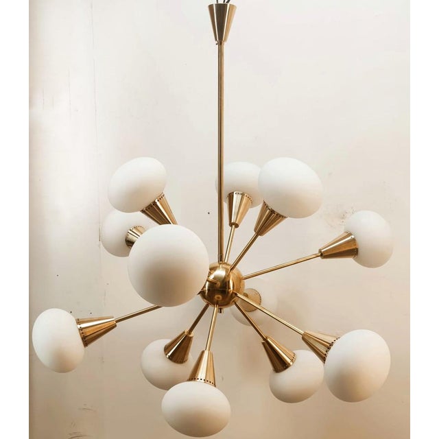 Sputnik 12-Light Chandelier in Brass and Glass For Sale - Image 13 of 18