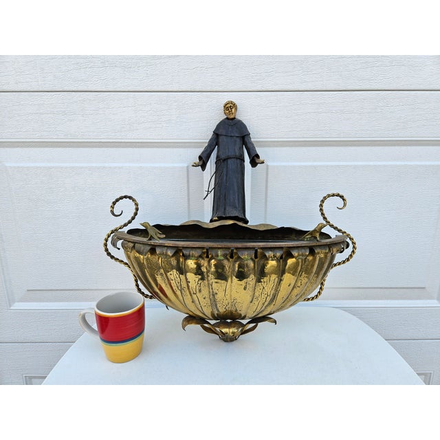 Italian Mixed Metals St. Francis of Assisi Wall Pocket Planter For Sale - Image 17 of 17