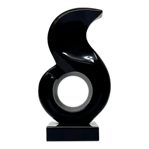 1980s "La Flama" Black Marble Table Sculpture by Leonard Nierman
