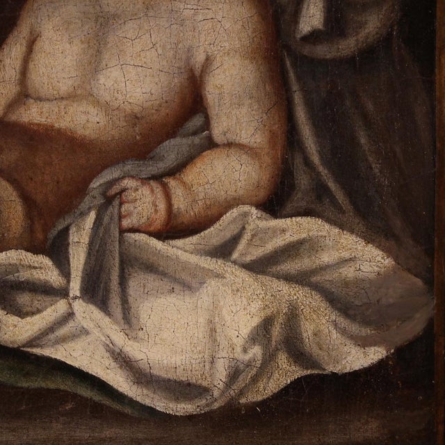 Madonna and Child, 1740, Small Oil on Canvas, Framed For Sale - Image 8 of 16