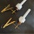 Metal Two 1950s Stilnovo Style Mid-Century Modern Brass and Glass Italian Wall Sconces For Sale - Image 7 of 11