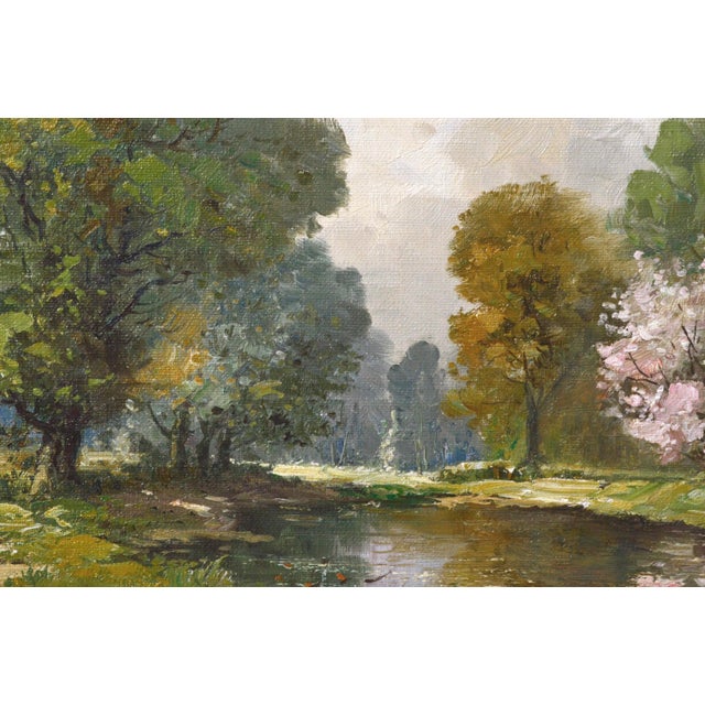 Impressionist Mid Century Belgium Landscape by Gustav Pynaert For Sale - Image 3 of 6