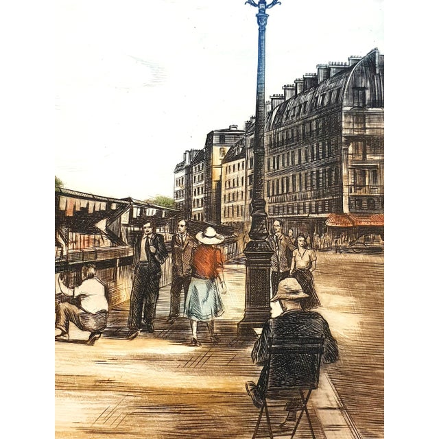 Dufza - Paris - Quai des Grands Augustins - Original Etching handsigned Circa 1940 HANDSIGNED in pencil Dimensions: 20 x...