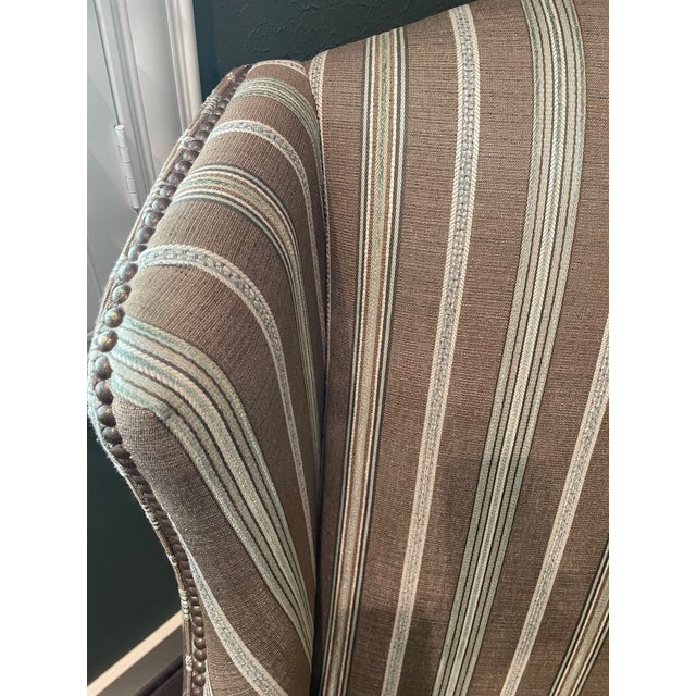 English Custom Bassett High Wingback Chair – Like New! For Sale - Image 3 of 9