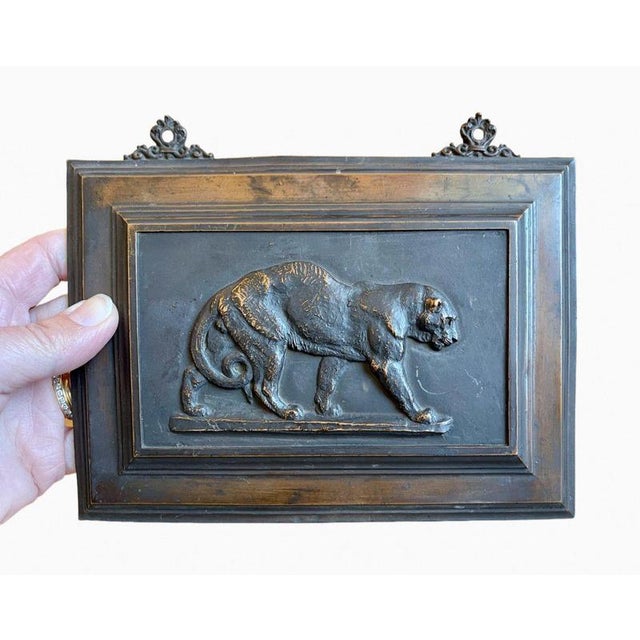Bronze Bas Relief of Panther Merchant attributed to Attribué à Antoine-Louis Barye For Sale - Image 3 of 5