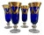 Arte Italica Medici 24-K Gold Cobalt Blue Champagne Flutes - Set of 4 For Sale