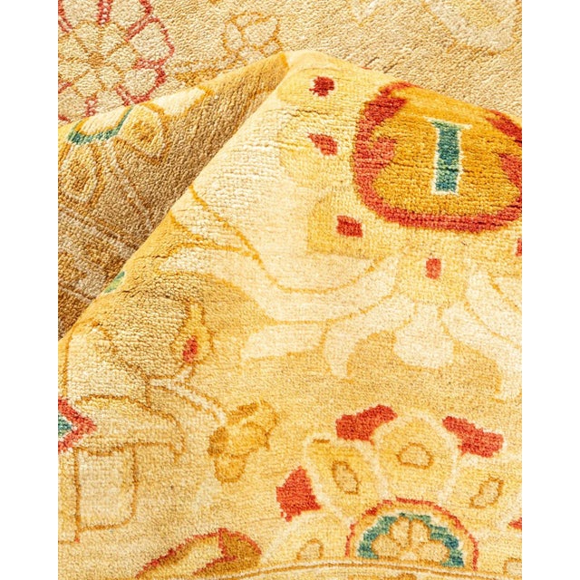 Textile Vintage Moroccan Hand Knotted Wool Area Rug, Gold - 8'2" X 9'10" For Sale - Image 7 of 9