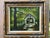 Late 20th Century Landscape Oil Painting, Covered Bridge Forest, Contemporary by Cerbone, Framed Carved Wood Linen Mat For Sale - Image 9 of 10