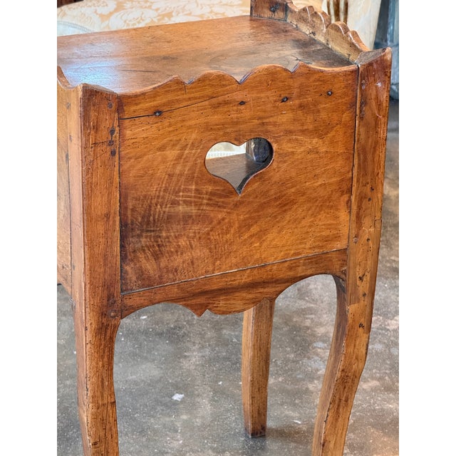 19th Century French Beech and Walnut Side Table With Heart Cutouts For Sale - Image 9 of 9