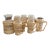 Vintage Rattan Wrapped Glasses and Pitcher - Set of 8 For Sale