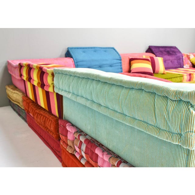 Large Mah Jong Sofa in Original Fabric attributed to Hans Hopfer for Roche Bobois, 1980s, Set of 35 For Sale - Image 14 of 18