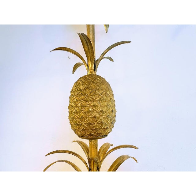 1970s Large Floor Lamp with Pineapple in Gilded Metal, 1970s For Sale - Image 5 of 14